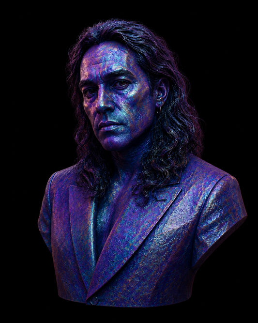 Antonio de Santos bust – iridescent 3D-printed collectible sculpture by The Mannekins