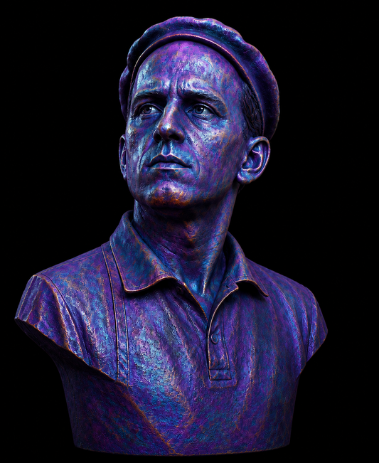 Ingmar Bergman bust – iridescent 3D-printed collectible sculpture by The Mannekins