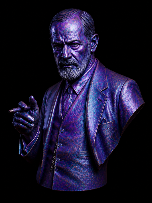 Sigmund Freud bust – iridescent 3D-printed collectible sculpture by The Mannekins